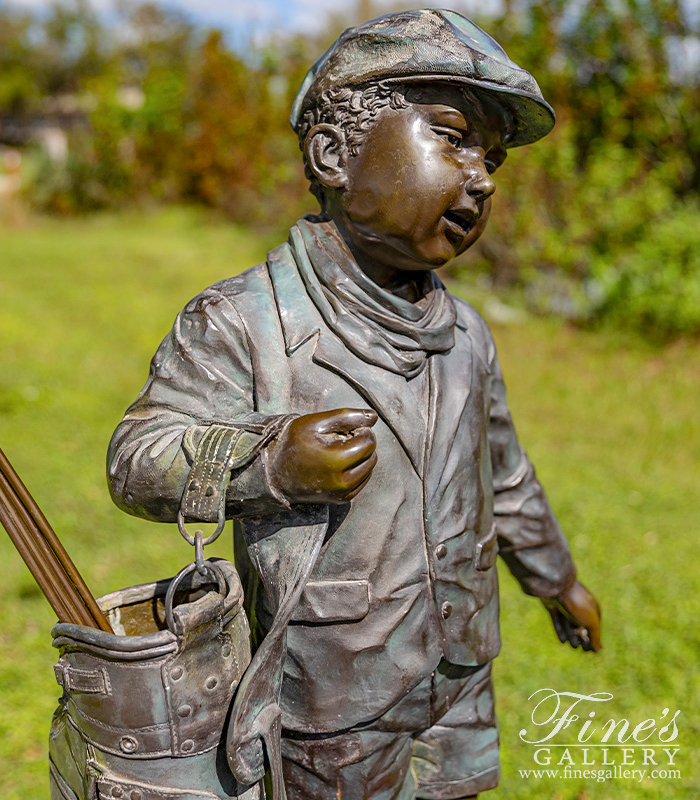 Bronze Statues  - Young Child Golfer Bronze Statue - BS-129